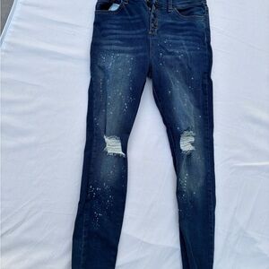 Place Dark Blue Distressed Women's Skinny Jeans
